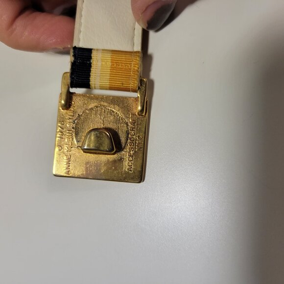 Vintage Anne Klein White, Gold and Blue Belt - Picture 9 of 11